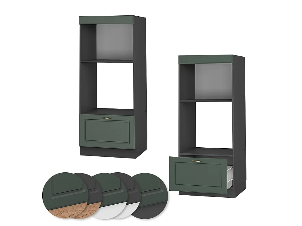 Armoire micro-ondes vert or campagne 60x58.1x153.6 fame-line
