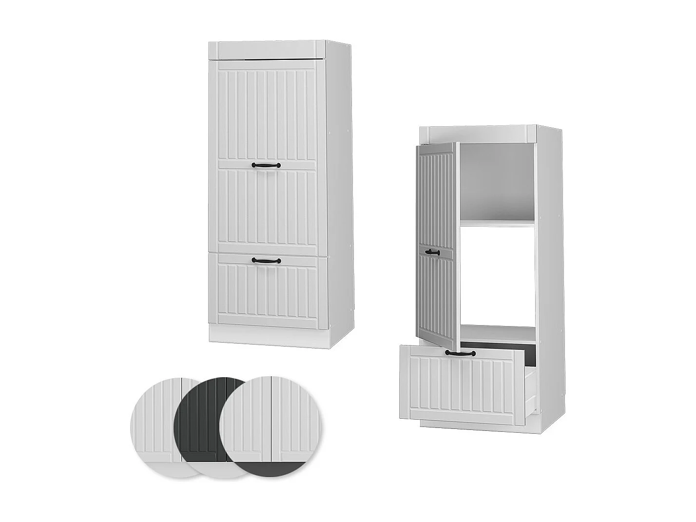 Armoire micro-ondes blanc campagne 60x58.1x153.6 fame-line