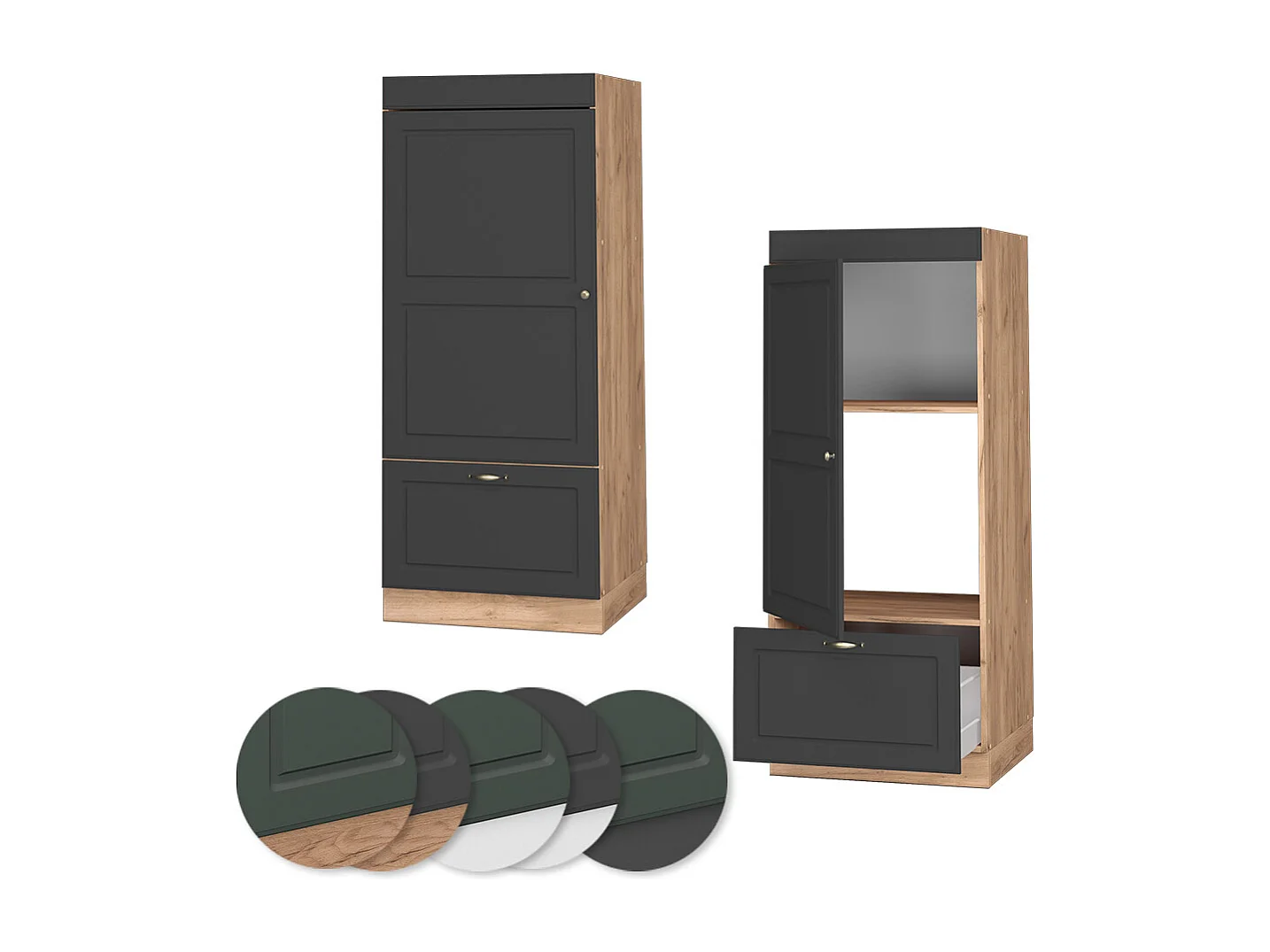 Armario para microondas antracita-oro 60x58.1x153.6 fame-line