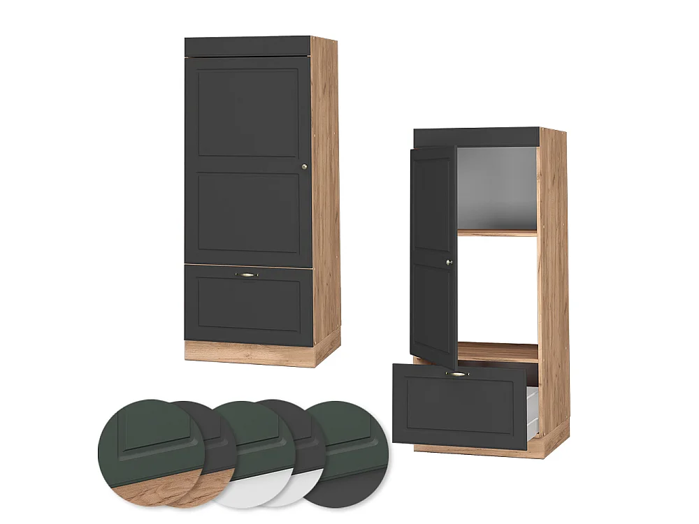 Armoire micro-ondes anthracite-or 60x58.1x153.6 fame-line