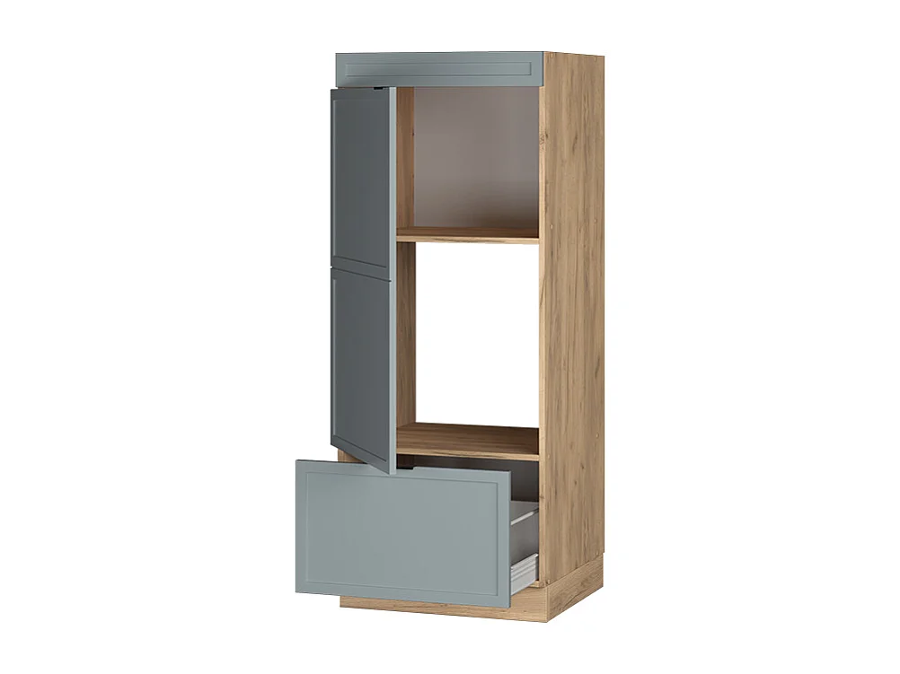 Armoire micro-ondes bleu clair-gris 60x58.1x153.6 fame-line