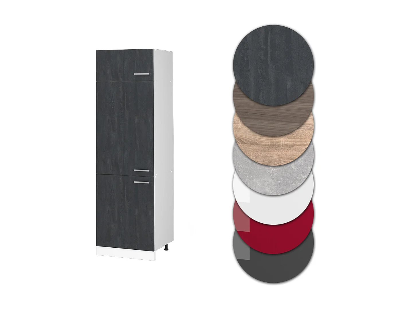 Armoire pour frigo béton noir 60x57.2x206.8 r-line