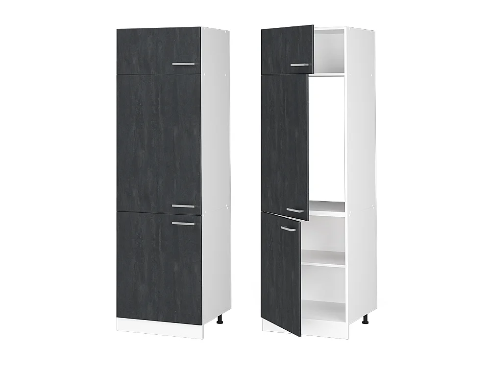Armoire pour frigo béton noir 60x57.2x206.8 r-line