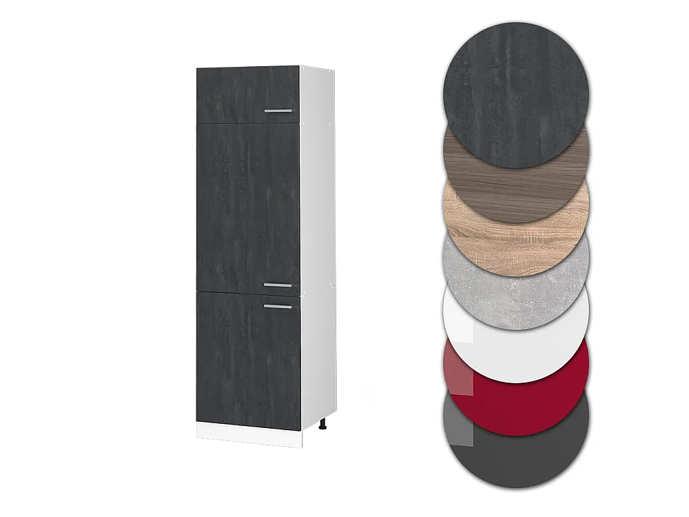 Armoire pour frigo béton noir 60x57.2x206.8 r-line
