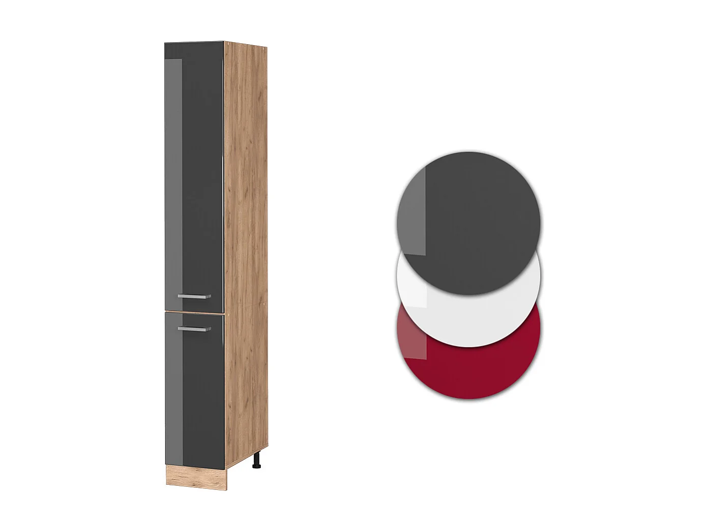 Meuble haute de cuisine anthracite haute brillance 30x57.2x206.8 r-line