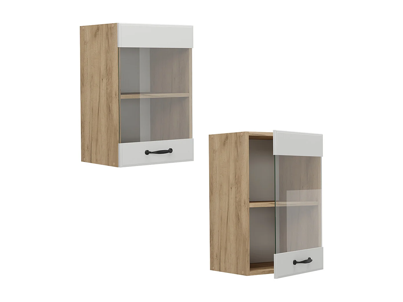 Armario de cocina con vidrio blanco casa de campo 40x31x60 r-line