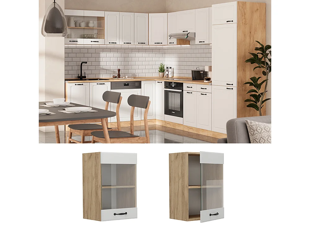 Armoire en verre blanc campagne 40x31x60 r-line