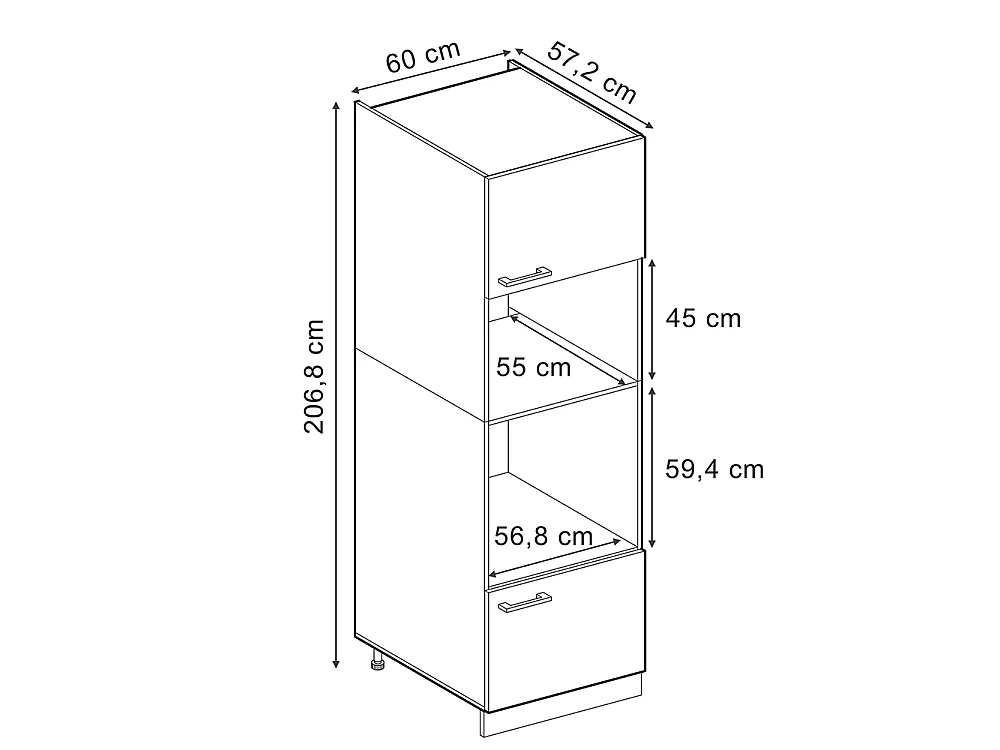 Armoire micro-ondes blanc campagne 60x57.2x206.8 r-line