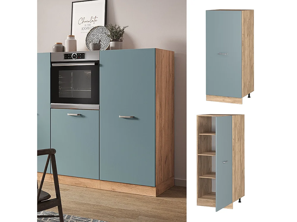 Tall cabinet blue-grey 60x57x143 r-line
