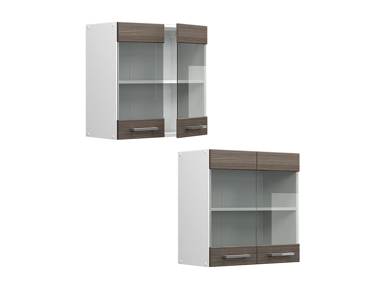 Armario de cocina con vidrio gris noble 60x31x60 r-line