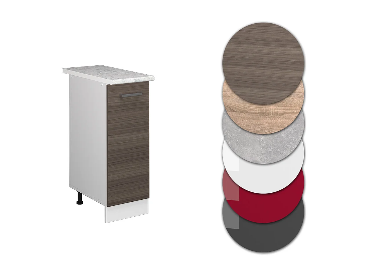 Meuble de cuisine gris noble 30x60x81.6 r-line