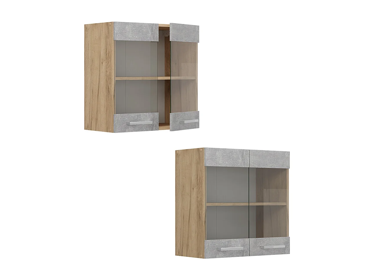 Armario de cocina con vidrio hormigón 60x31x60 r-line