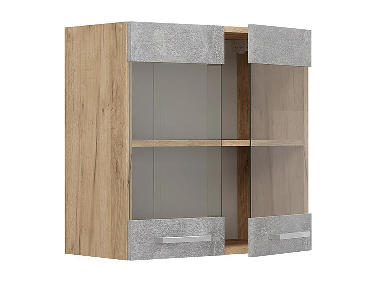 Glazen keukenkast beton 60x31x60 r-line