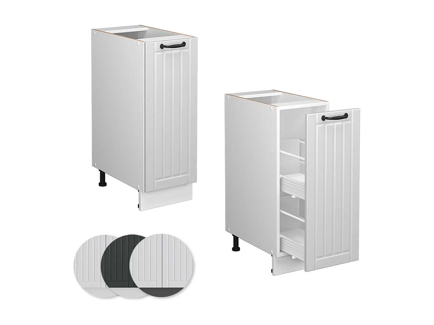 Meuble de cuisine blanc campagne 30x51.6x82 fame-line