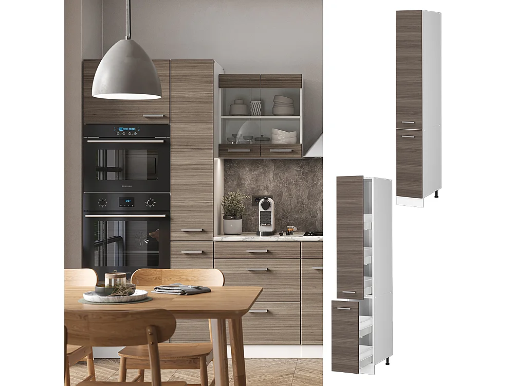 Meuble haute de cuisine gris noble 30x57.2x206.8 r-line