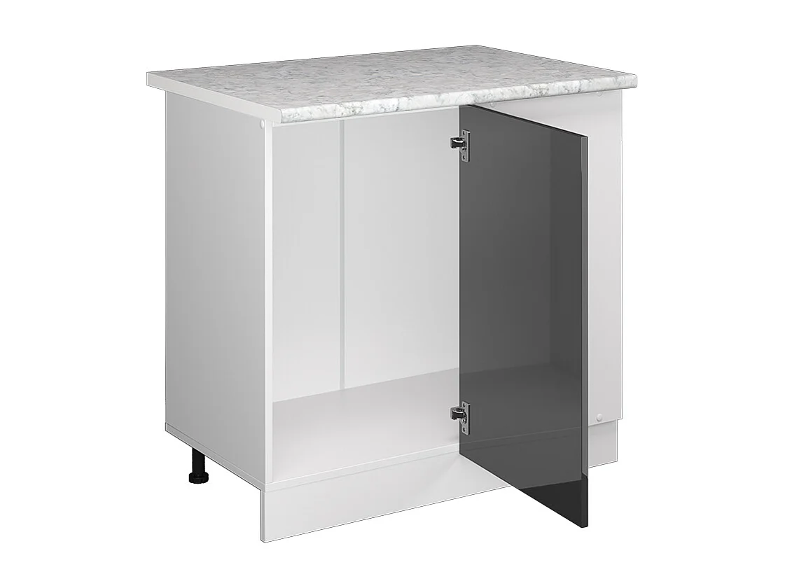 Armário baixo de canto antracite alto brilho 86x60x81.6 r-line