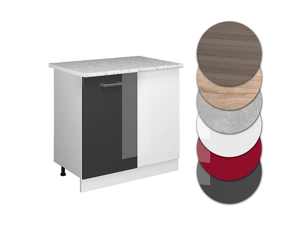 Corner cabinet anthracite high gloss 86x60x81.6 r-line