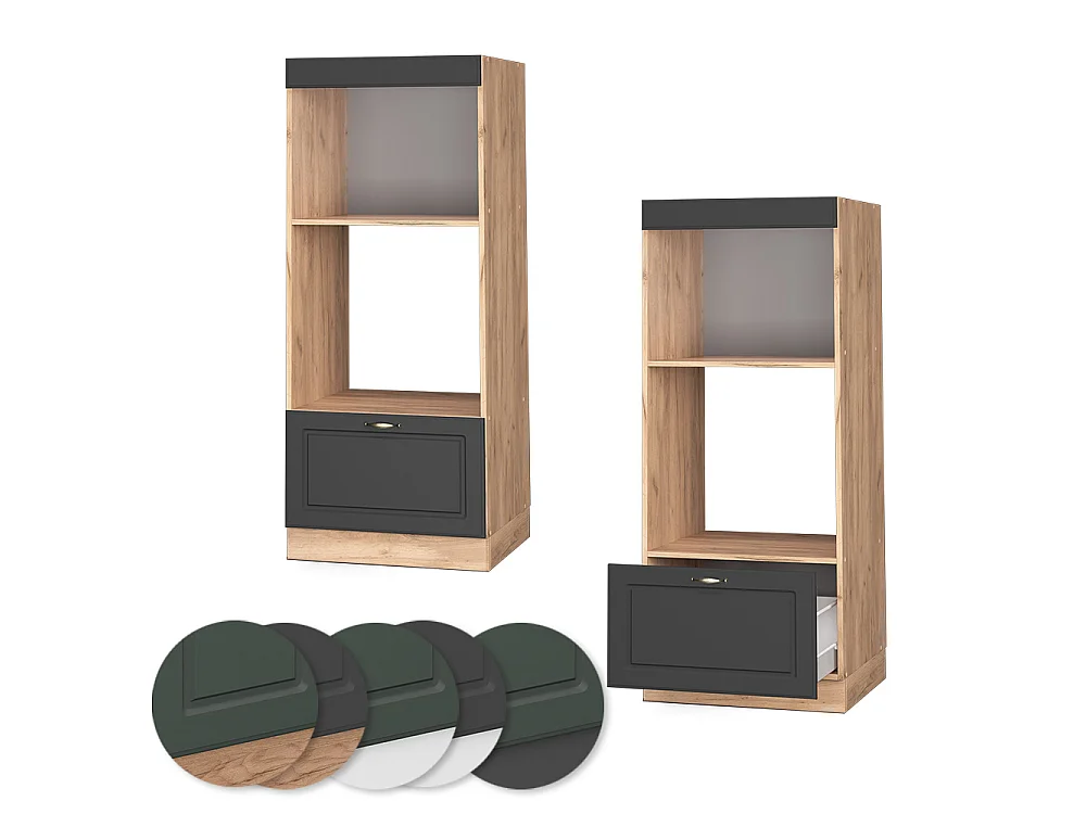 Armoire micro-ondes anthracite-or 60x58.1x153.6 fame-line
