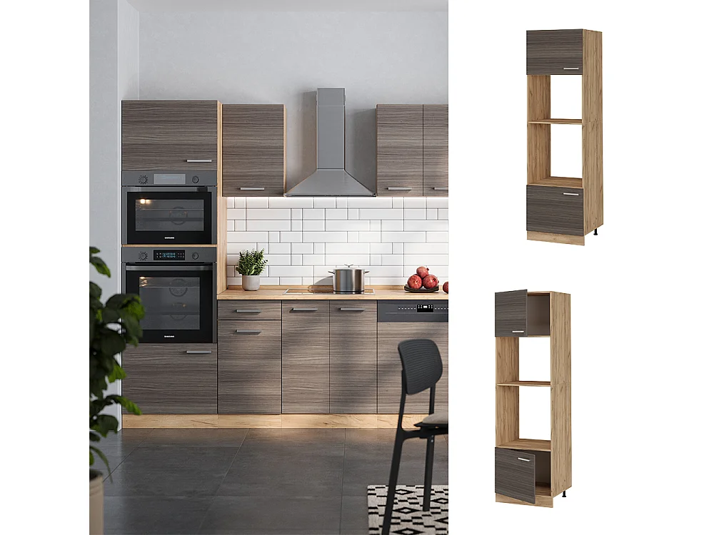 Armoire micro-ondes gris noble 60x57.2x206.8 r-line