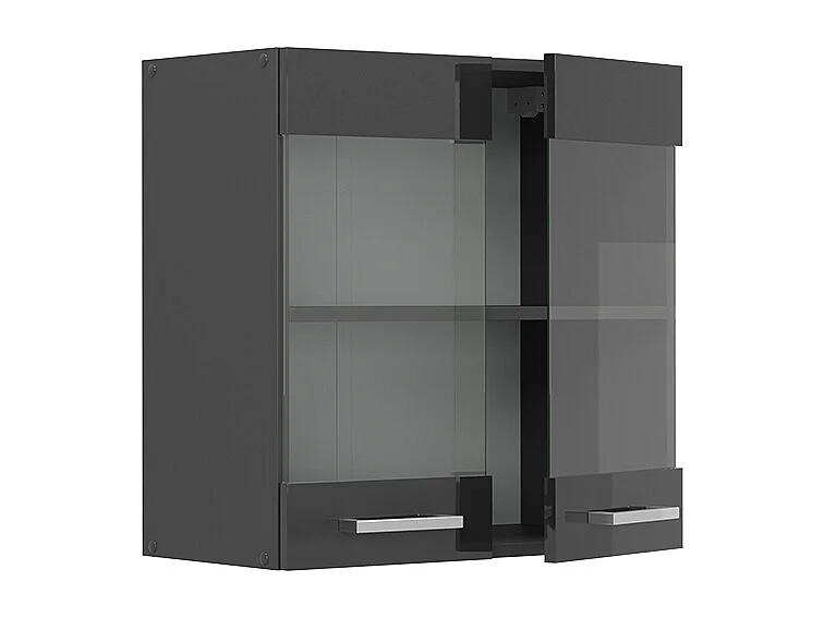 Glazen keukenkast antraciet hoogglans 60x31x60 r-line