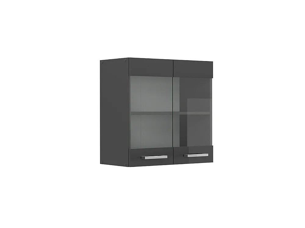 Armario de cocina con vidrio antracita alto brillo 60x31x60 r-line
