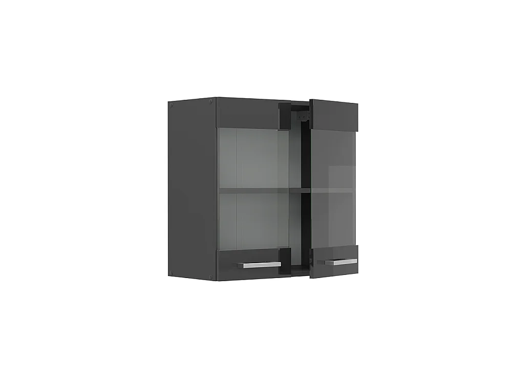 Armario de cocina con vidrio antracita alto brillo 60x31x60 r-line