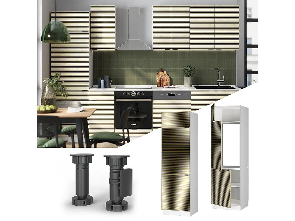 Armoire pour frigo panneau en chêne 60x58.1x206.8 fame-line