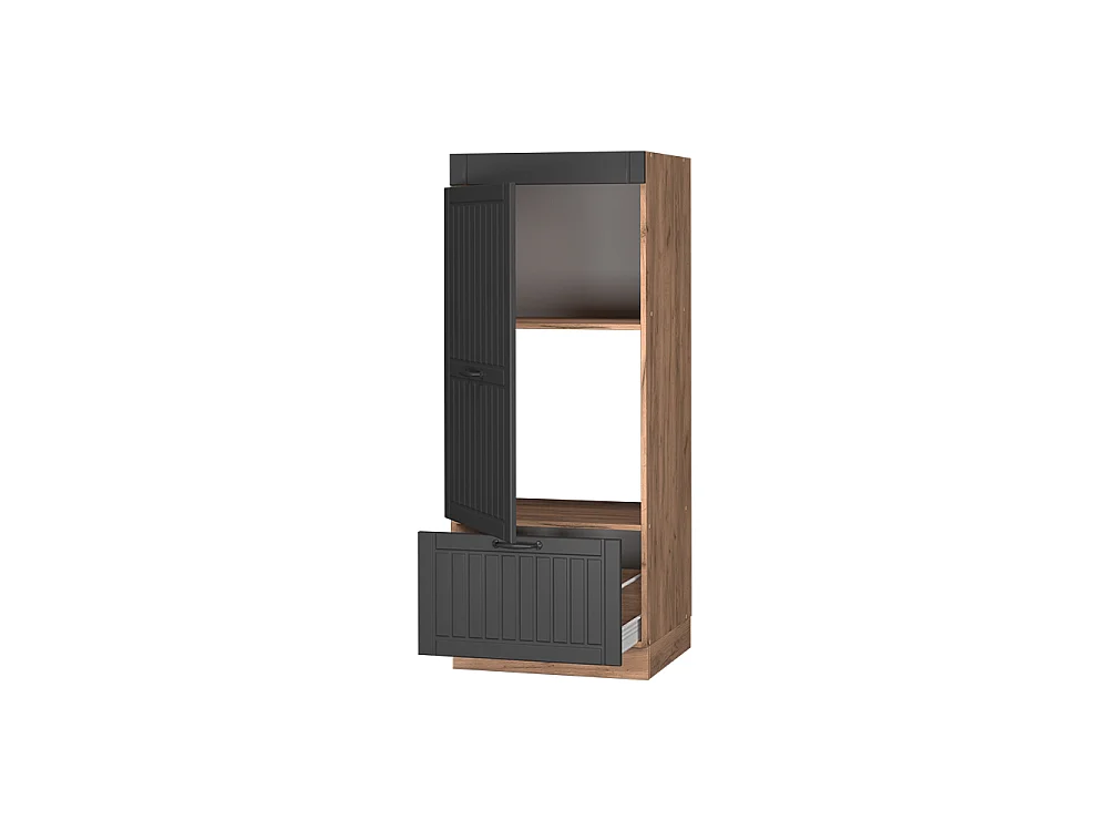Microwave cabinet dark grey 60x58.1x153.6 fame-line
