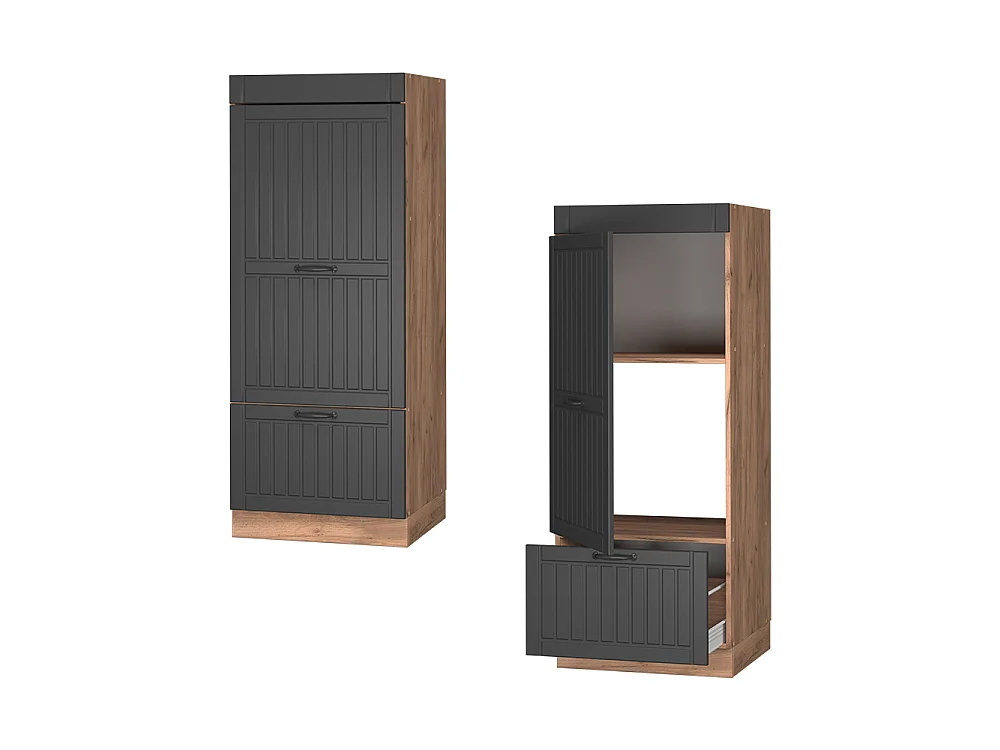 Microwave cabinet dark grey 60x58.1x153.6 fame-line