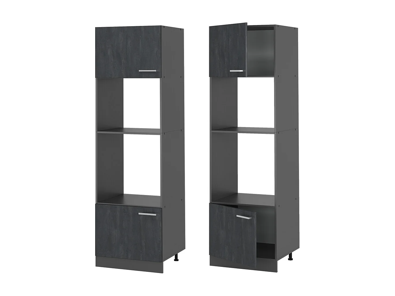 Armoire micro-ondes béton noir 60x57.2x206.8 r-line
