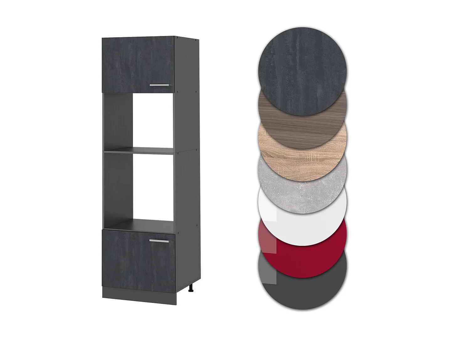 Armoire micro-ondes béton noir 60x57.2x206.8 r-line