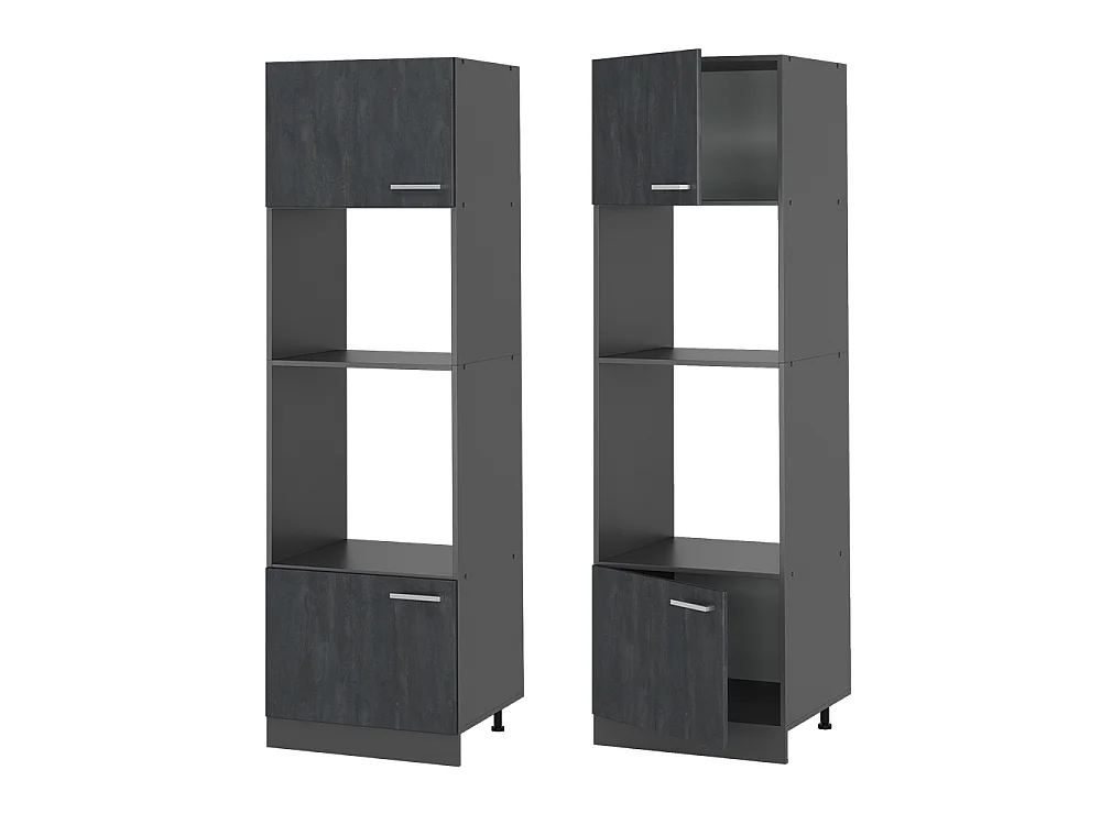 Armoire micro-ondes béton noir 60x57.2x206.8 r-line