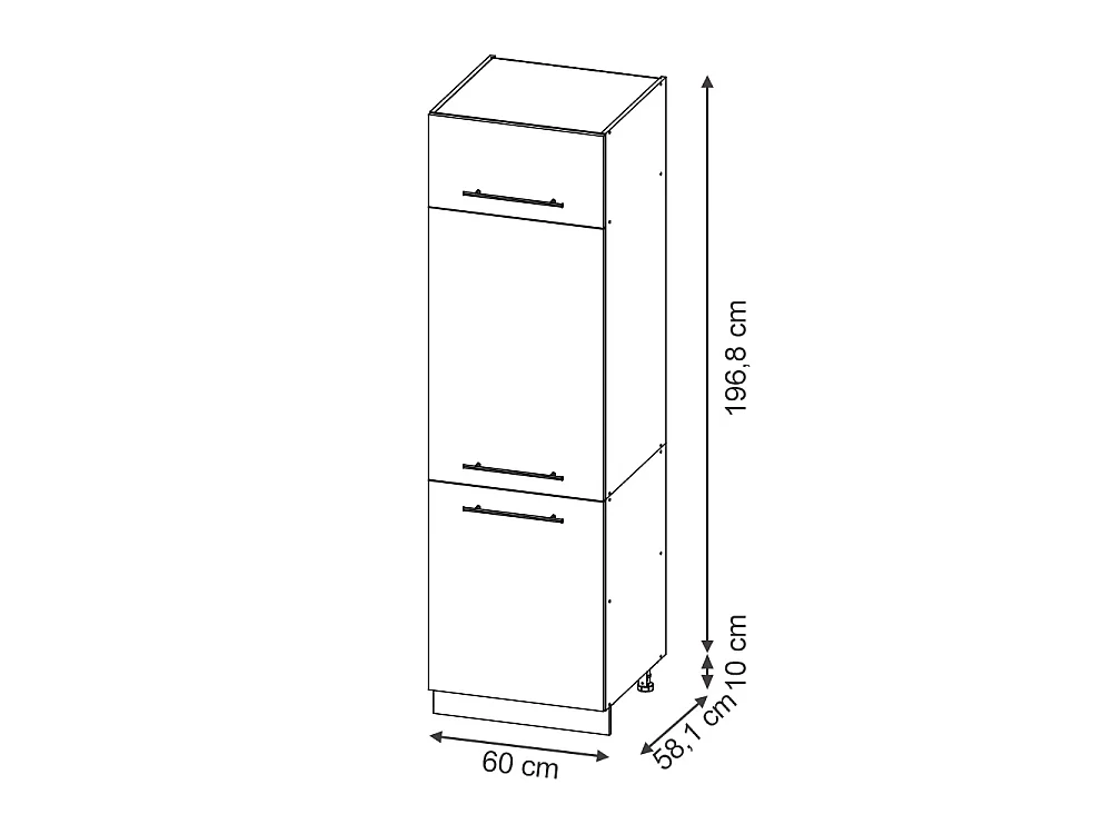 Armoire pour frigo grisbeige 60x58.1x206.8 fame-line