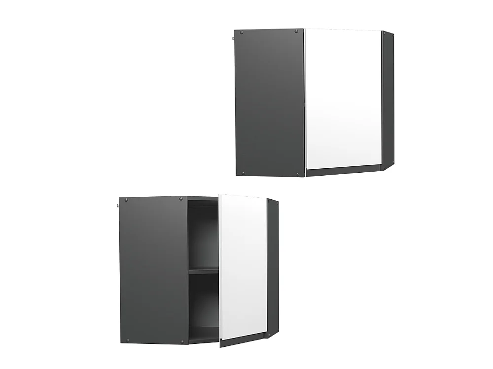 Corner wall cabinet white 57x34.1x60 r-line