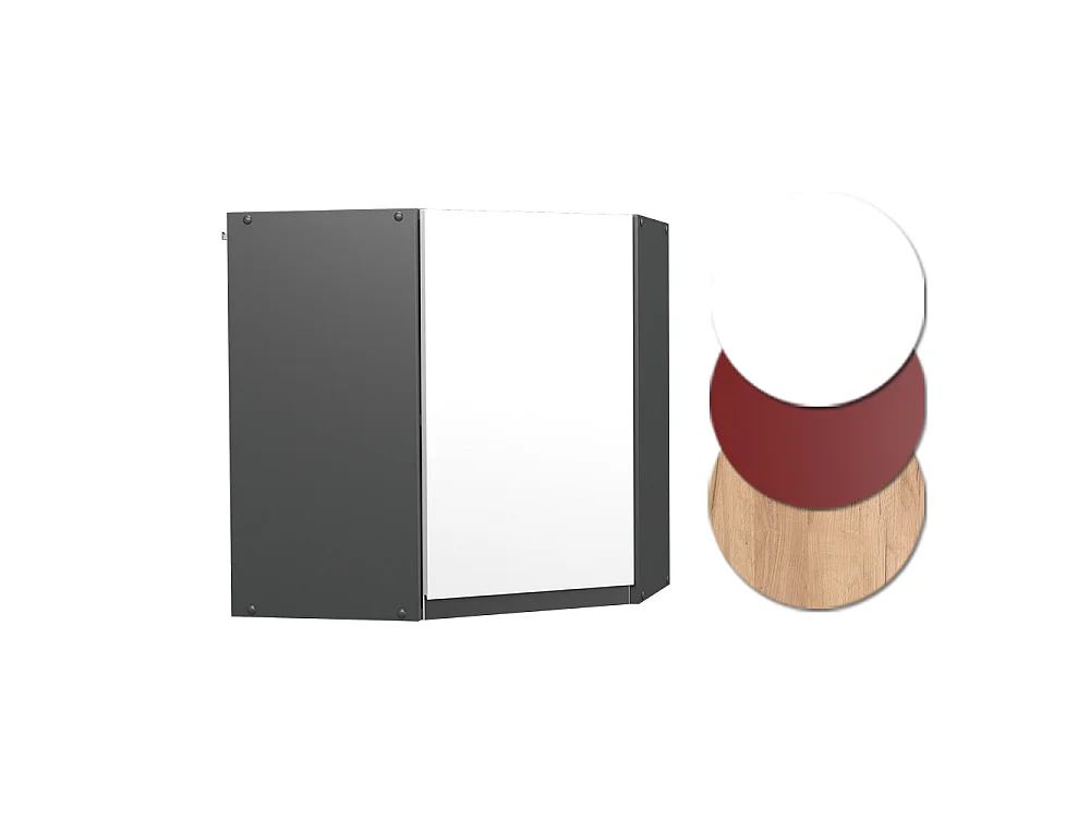 Corner wall cabinet white 57x34.1x60 r-line