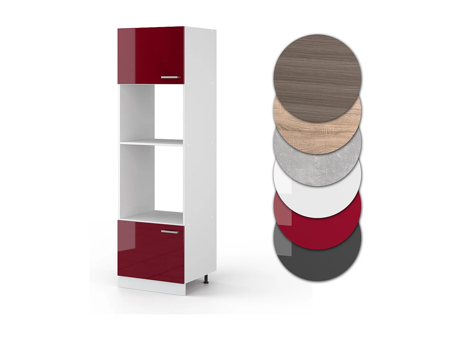 Armoire micro-ondes rouge brillant 60x57.2x206.8 r-line