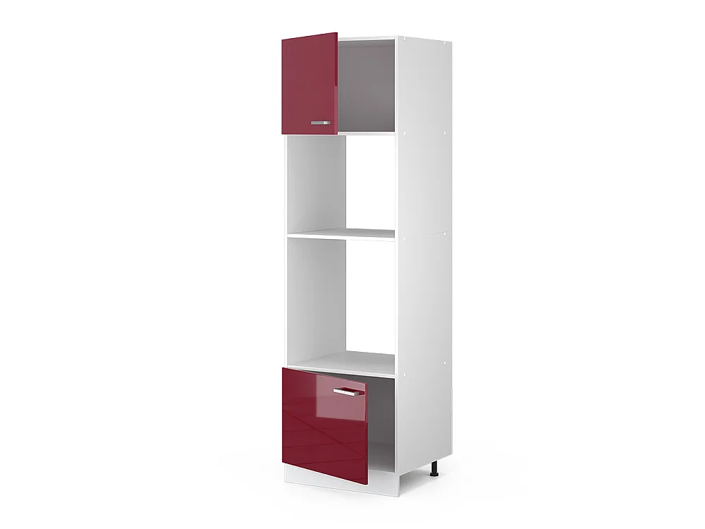 Armario para microondas rojo de alto brillo 60x57.2x206.8 r-line