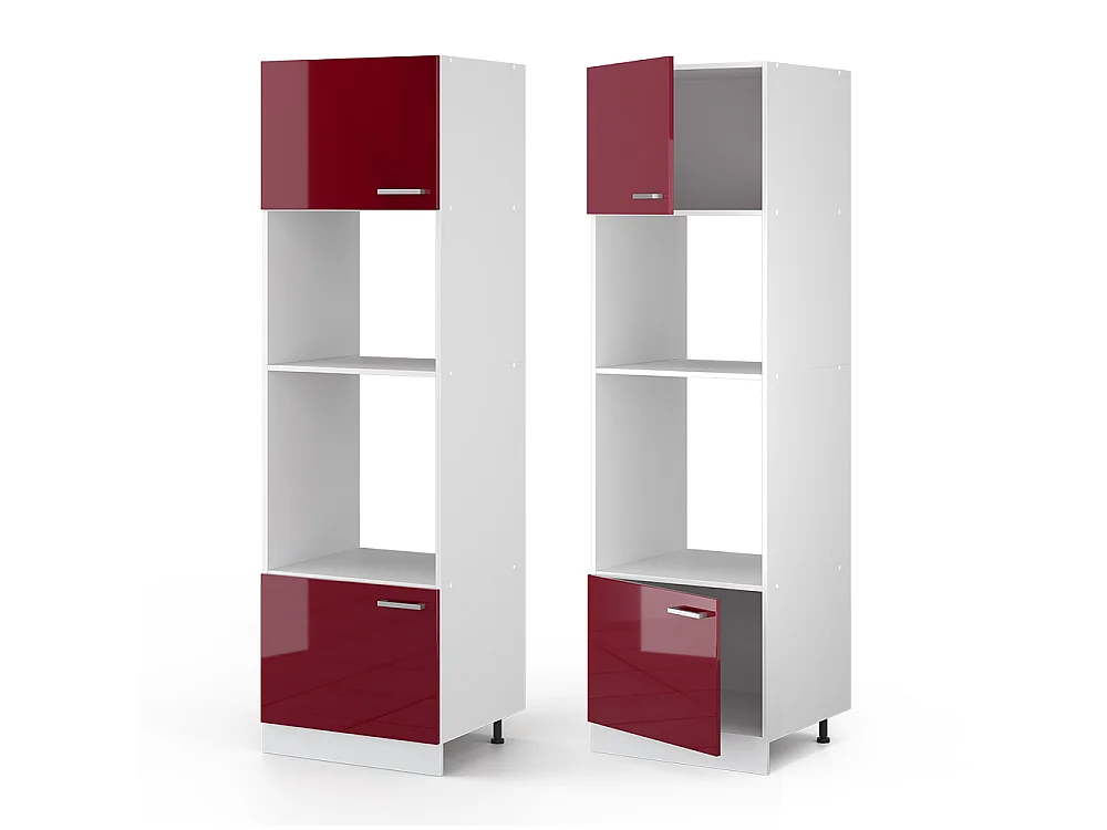 Armario para microondas rojo de alto brillo 60x57.2x206.8 r-line