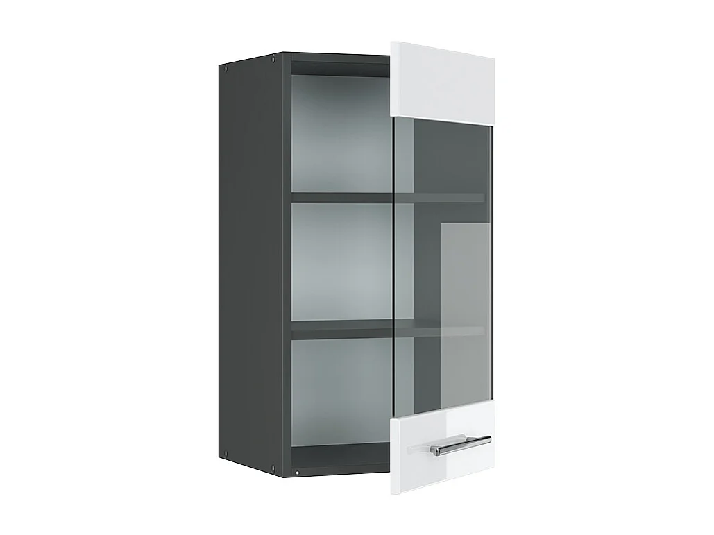 Armario de cocina con vidrio blanco alto brillo 40x34.1x72 fame-line