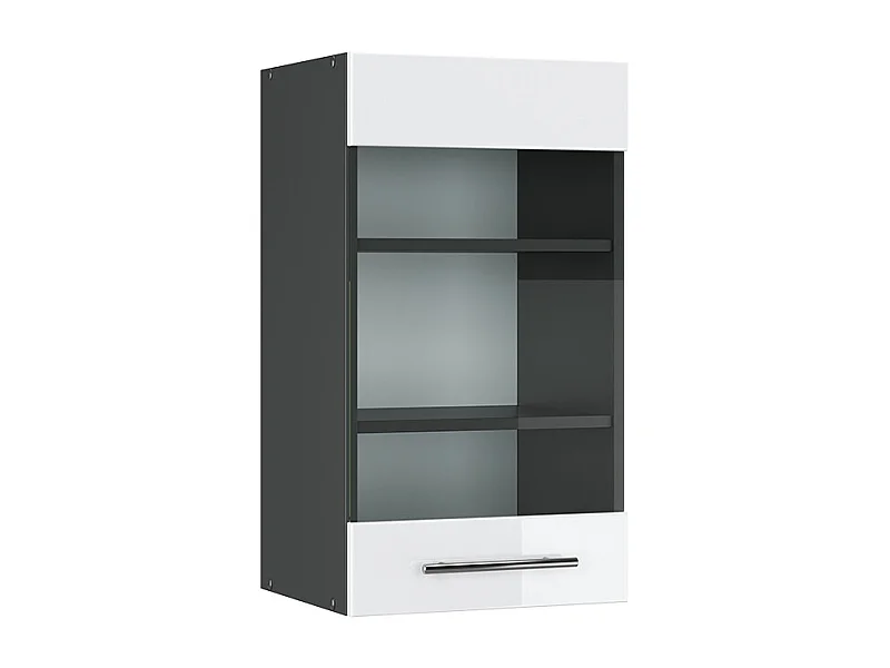 Armoire en verre blanc haute brillance 40x34.1x72 fame-line