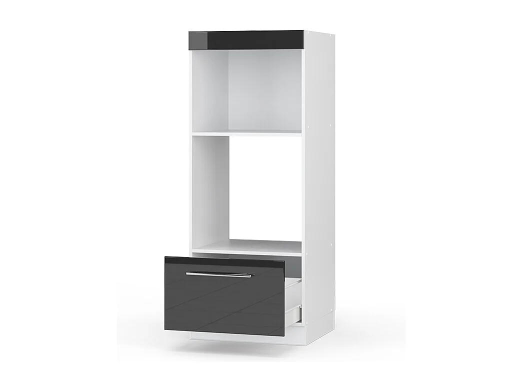 Mikrowellenschrank anthrazit hochglanz 60x58.1x153.6 fame-line