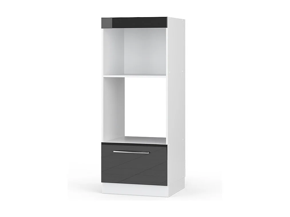 Armoire micro-ondes anthracite haute brillance 60x58.1x153.6 fame-line