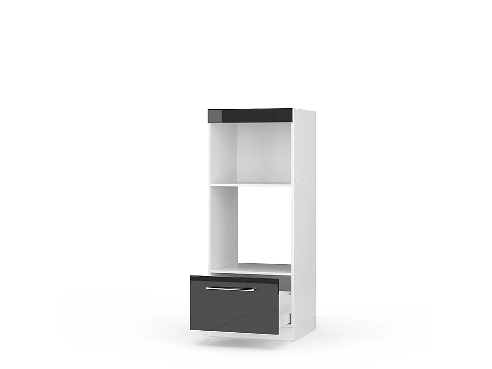 Armoire micro-ondes anthracite haute brillance 60x58.1x153.6 fame-line