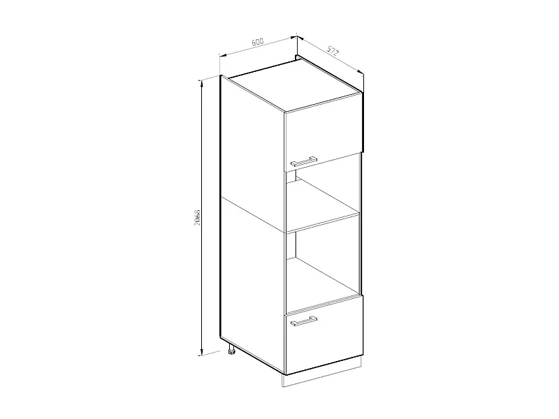 Armoire micro-ondes béton 60x57.2x206.8 r-line