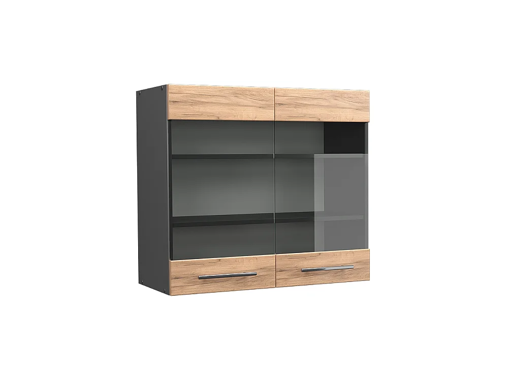 Køkkenskab med glas gold power oak 80x34.1x72 fame-line