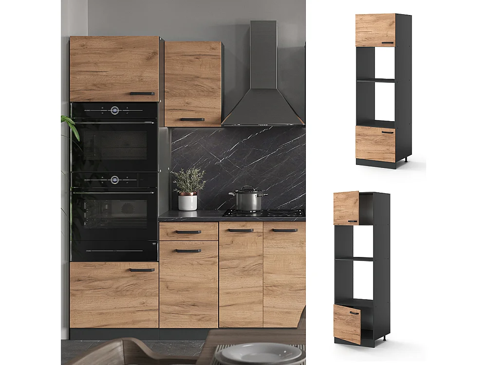 Armoire micro-ondes chêne de force doré 60x57.2x206.8 r-line