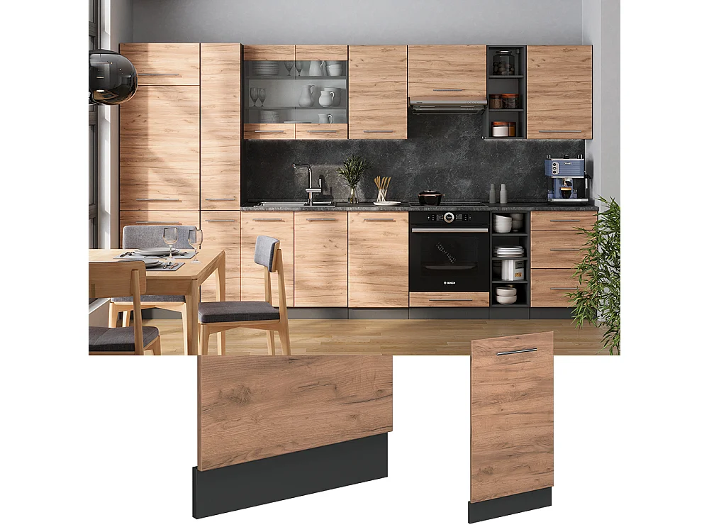 Façade de lave-vaisselle chêne de force doré 45x1.6x81.8 fame-line