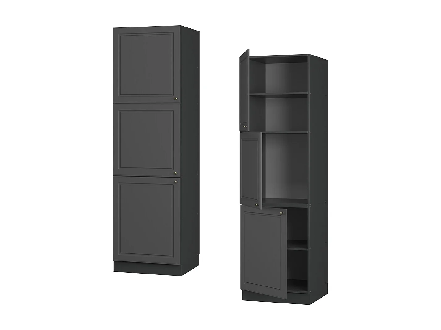 Meuble pour four anthrazit-gold landhaus 60x58x206.8 fame-line