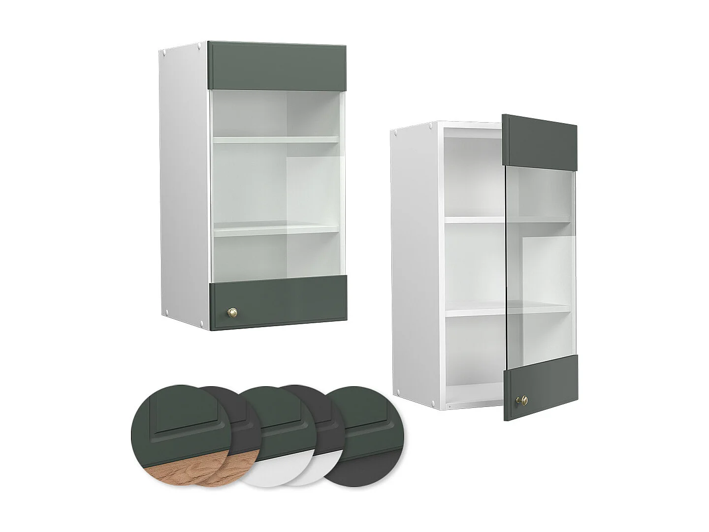 Armoire en verre vert or campagne 40x34.1x72 fame-line