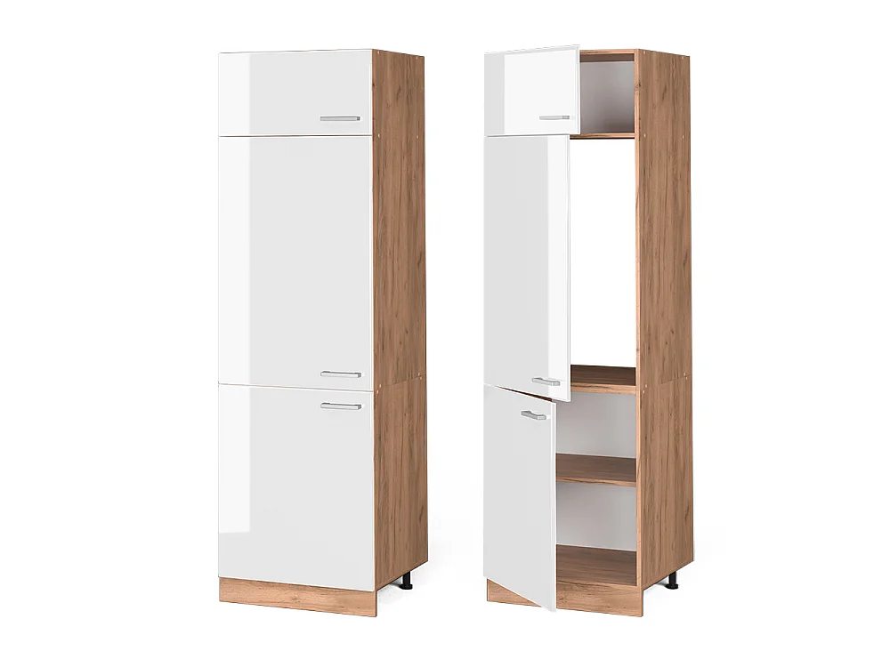 Armario para frigorífico empotrado blanco alto brillo 60x57.2x206.8 r-line